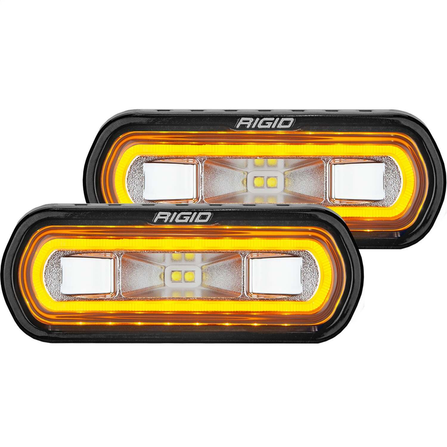 RIGID Industries Rigid Sr-L Series Off-Road Spreader Pod, 3 Wire, Surface Mount, Amber Halo, Pair - 53123