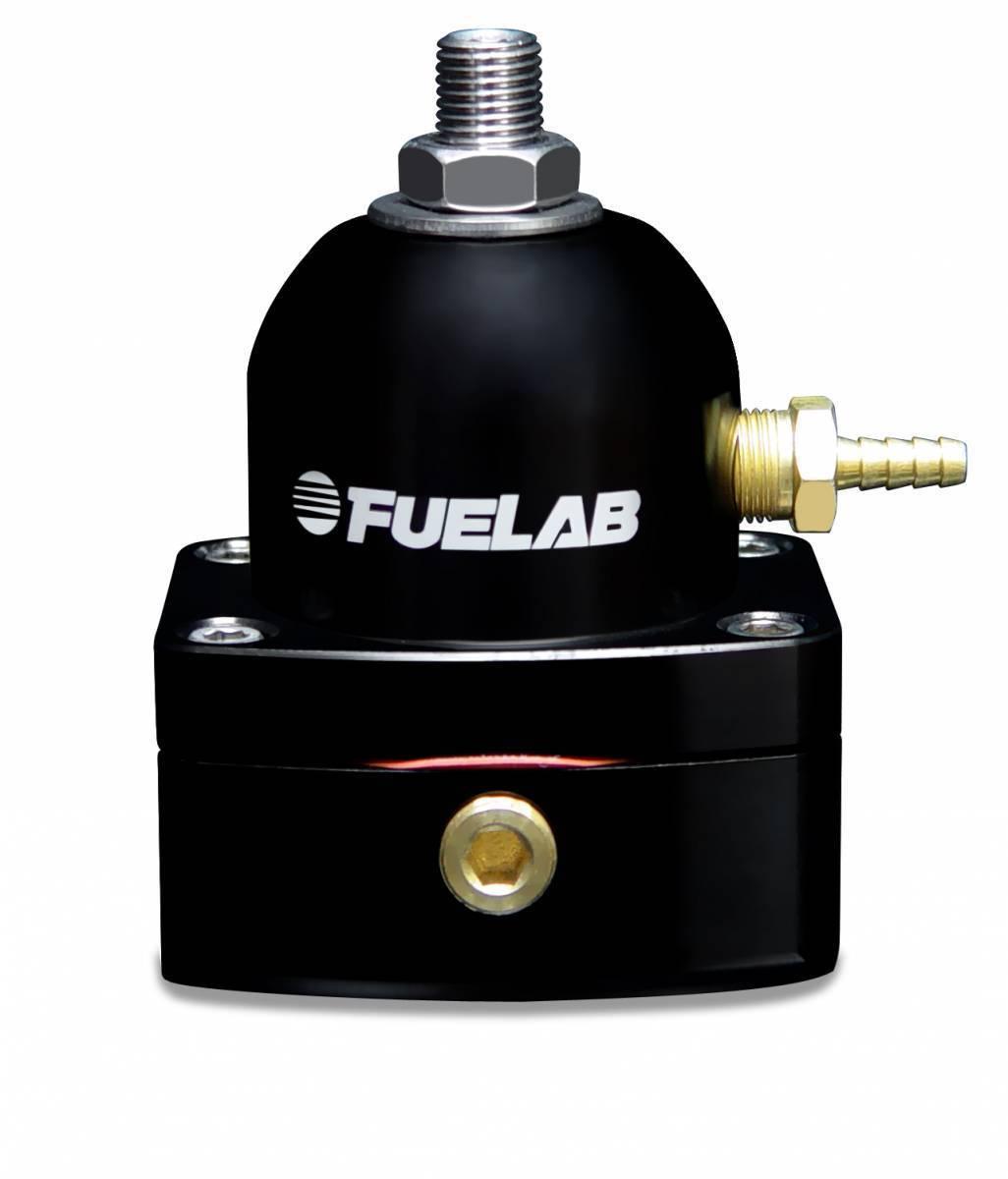 Fuelab Universal EFI Electronic Fuel Injection Adjustable Mini Fuel Pressure Regulator 90-125 psi 2 -6AN Inlets 1 -6AN Return Black - 53502-1-G