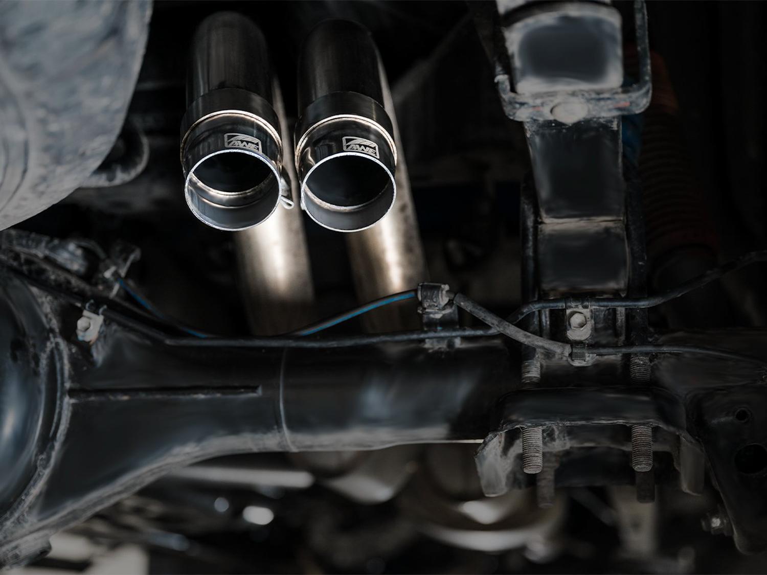 AWE 0FG Exhaust w/ Bashguard - No Tips (2016-2022 Toyota Tacoma) - 3015-31826