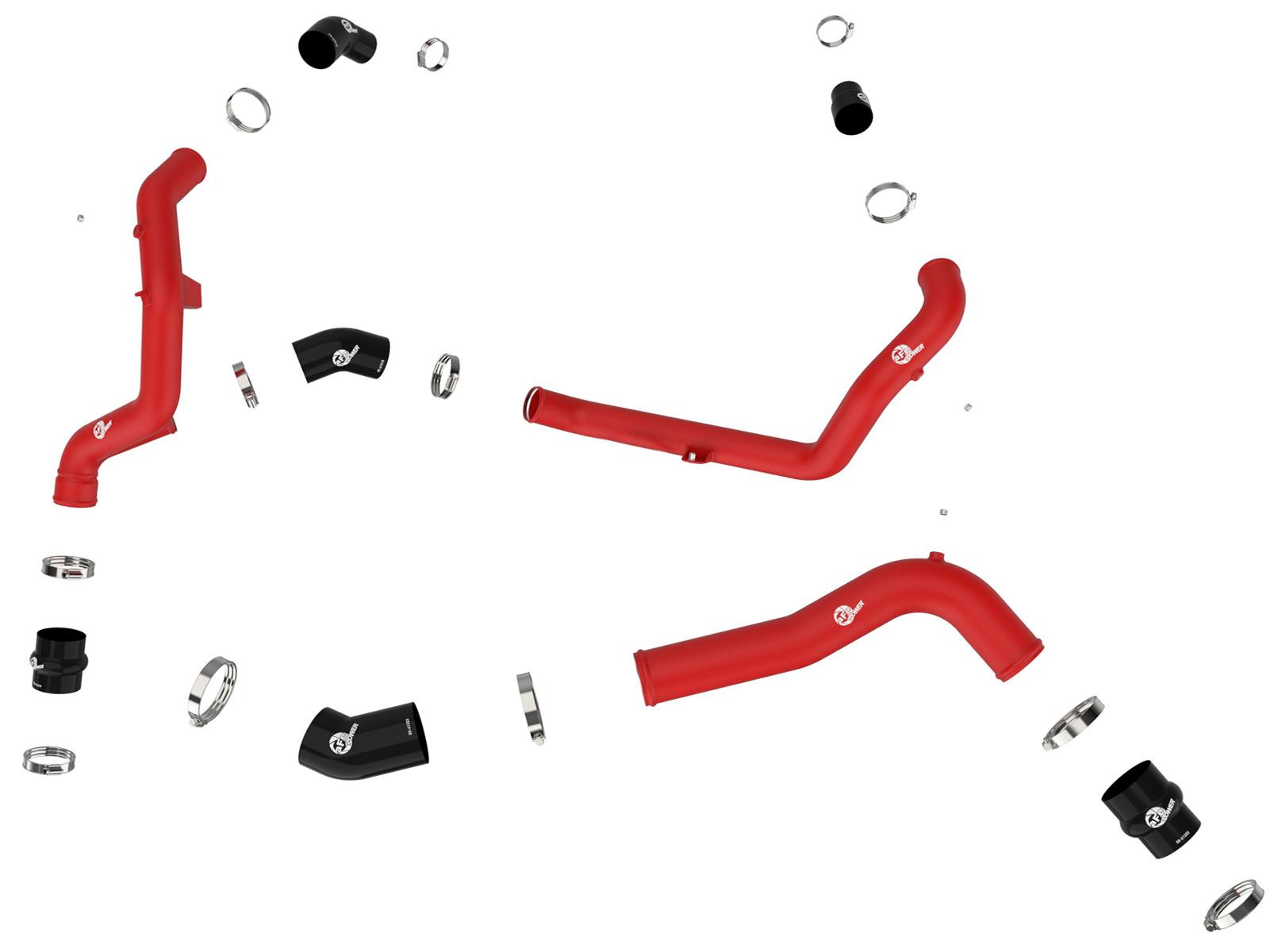 AFE BladeRunner Aluminum Hot & Cold Charge Pipe Kit - Red (2022+ Explorer ST) - 46-20674-R