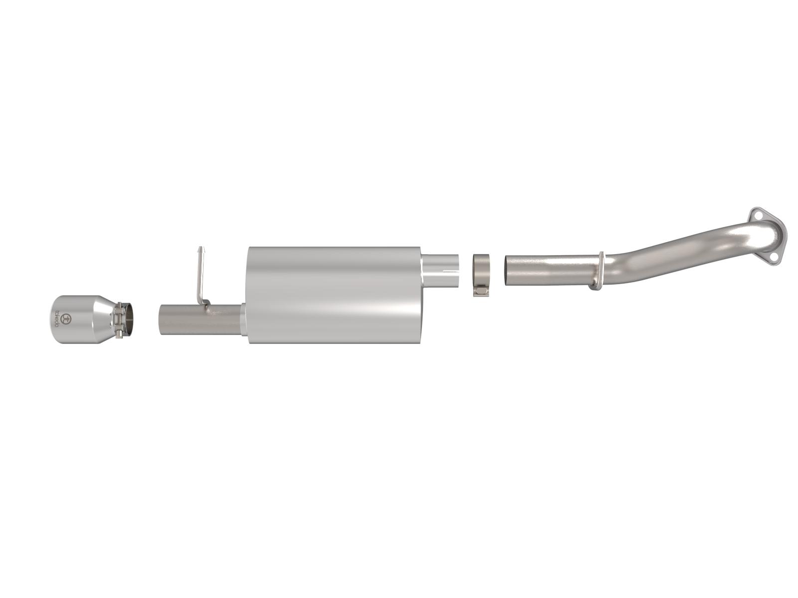 AFE Takeda 2-1/2 IN 304 Stainless Steel Axle-Back Exhaust System w/ Polished Tip (2014-2019 Corolla) - 49-36083-P