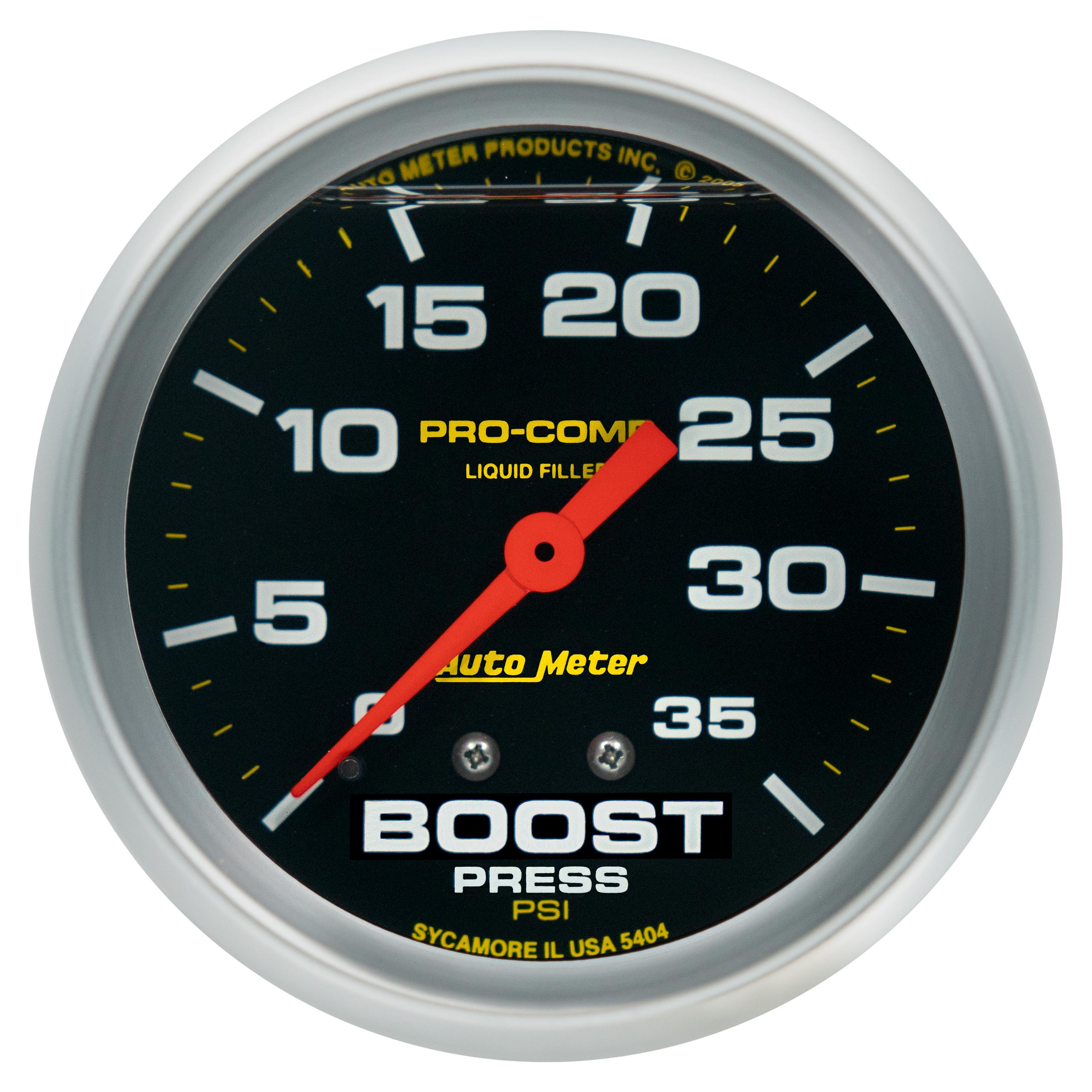 Auto Meter 2-5/8" BOOST, 0-35 PSI, LIQUID FILLED, PRO-COMP - 5404