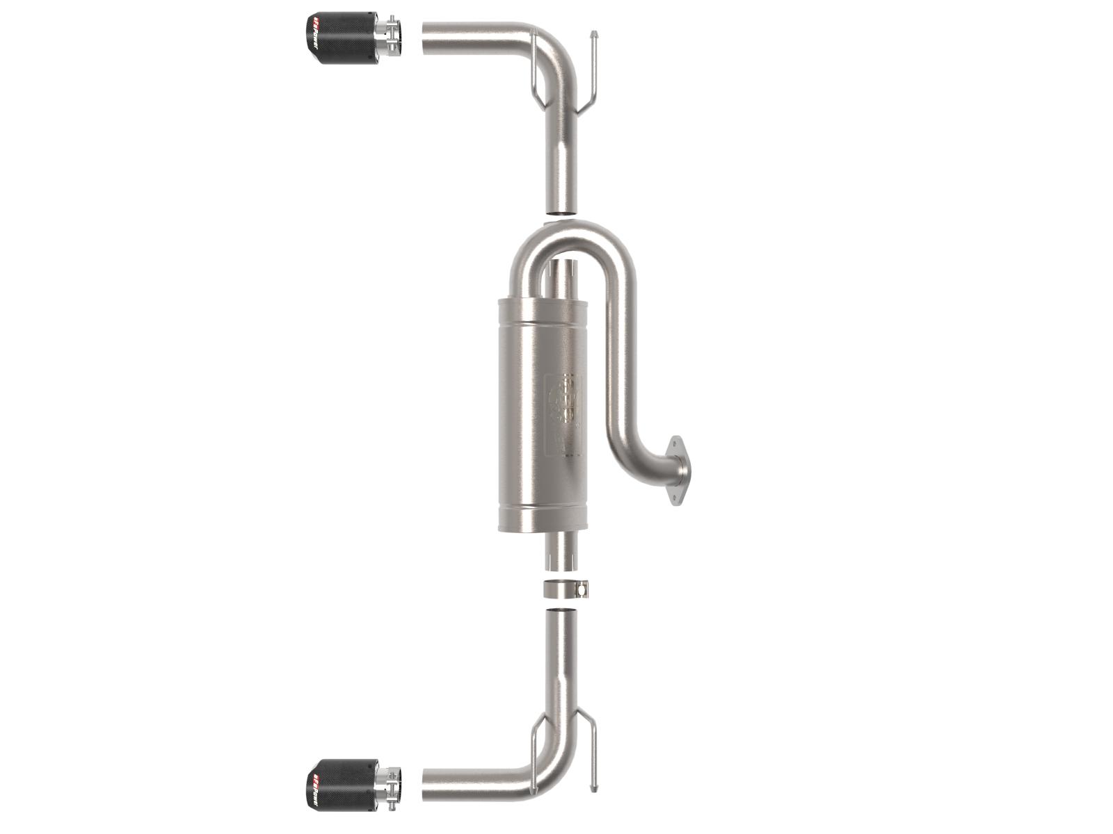 AFE Takeda 3 IN to 2-1/2 IN 304 Stainless Steel Axle-Back Exhaust Carbon Fiber Tip Mazda 3 19-22 L4-2.5L/2.5L (t) - 49-37023-C