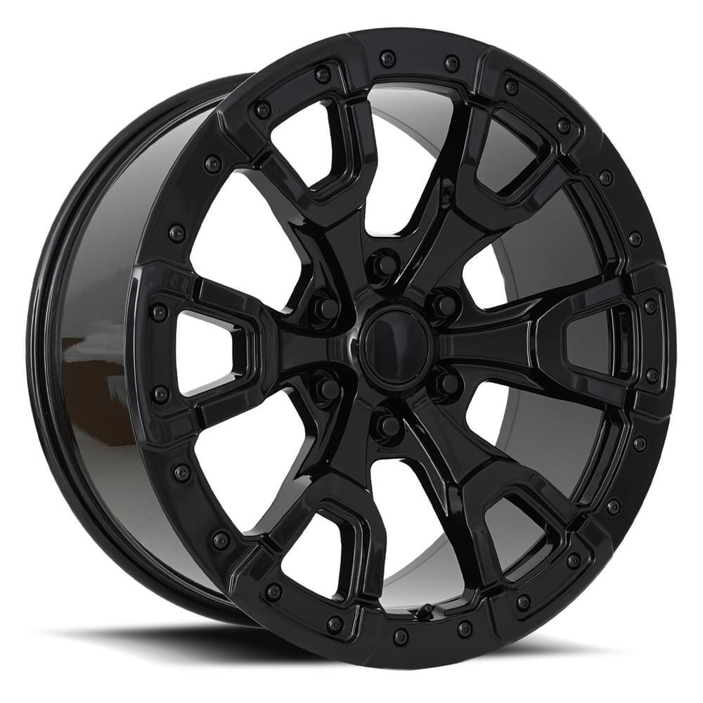 Factory Reproductions 17X9 6X135 +18 HB 87.1 BRONCO REPLICA GLOSS BLACK WITH CAP - 99790183602