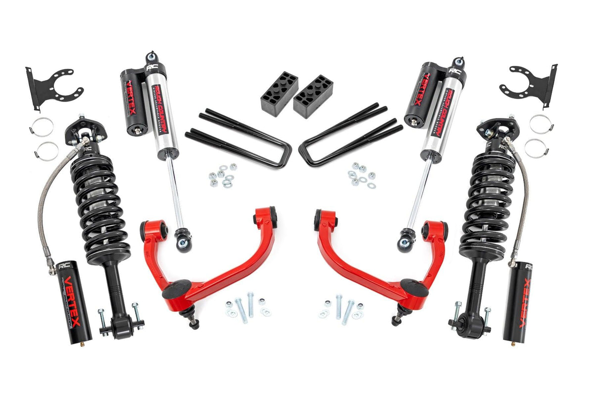 Rough Country 3 Inch Lift Kit Vertex Red Ford F-150 4WD (2014-2020) - 54550RED
