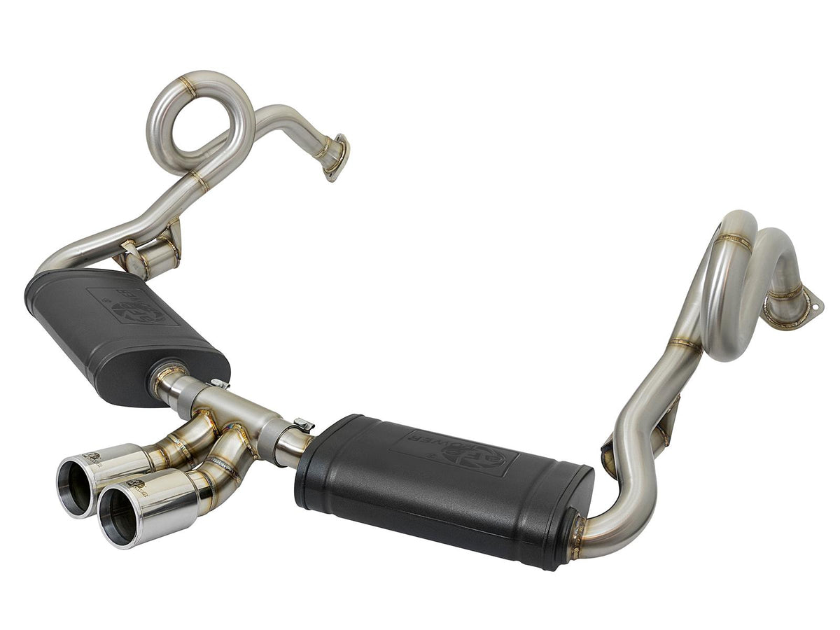 AFE MACH Force-Xp Cat-Back Exhaust System w/ Polished Tip (2013-2016 Boxster, Boxster, Cayman, Cayman) - 49-36415-P