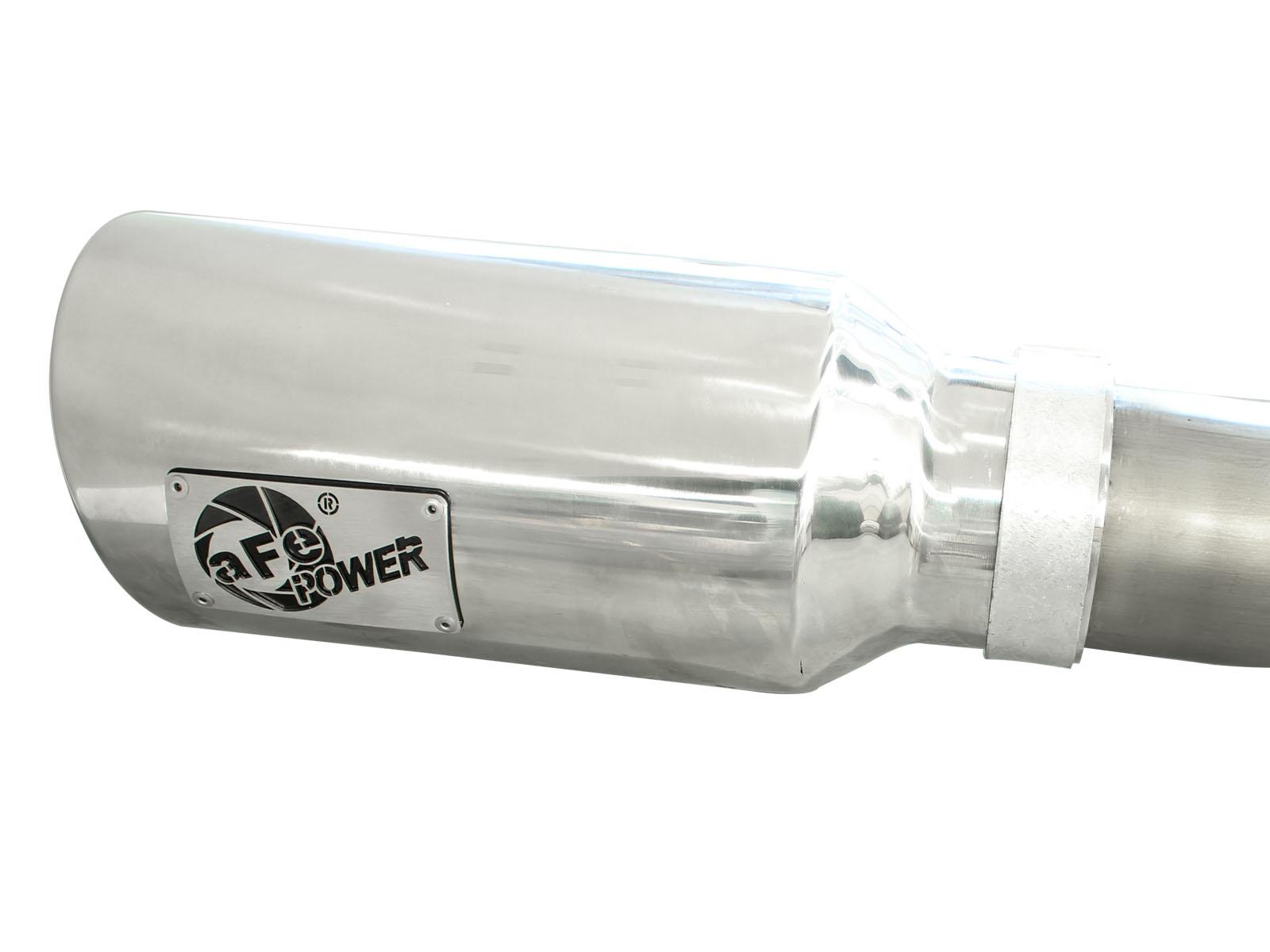 AFE Large Bore-HD 3 IN 409 Stainless Steel DPF-Back Exhaust System w/Polished Tip (2014-2019 1500, 1500 Classic) - 49-42044-P