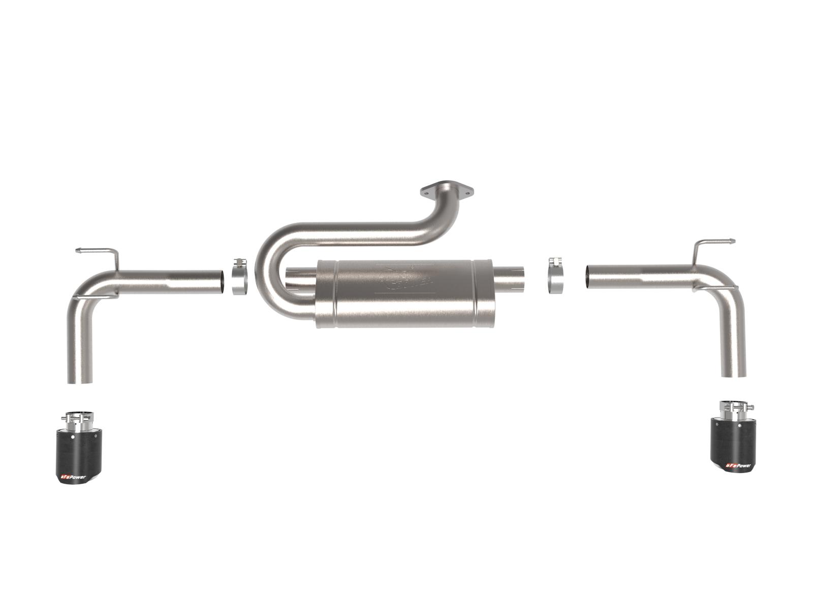 AFE Takeda 2-1/2 IN 304 Stainless Steel Axle-Back Exhaust w/ Carbon Fiber Tip (2023-2025 CX-50) - 49-37036-C