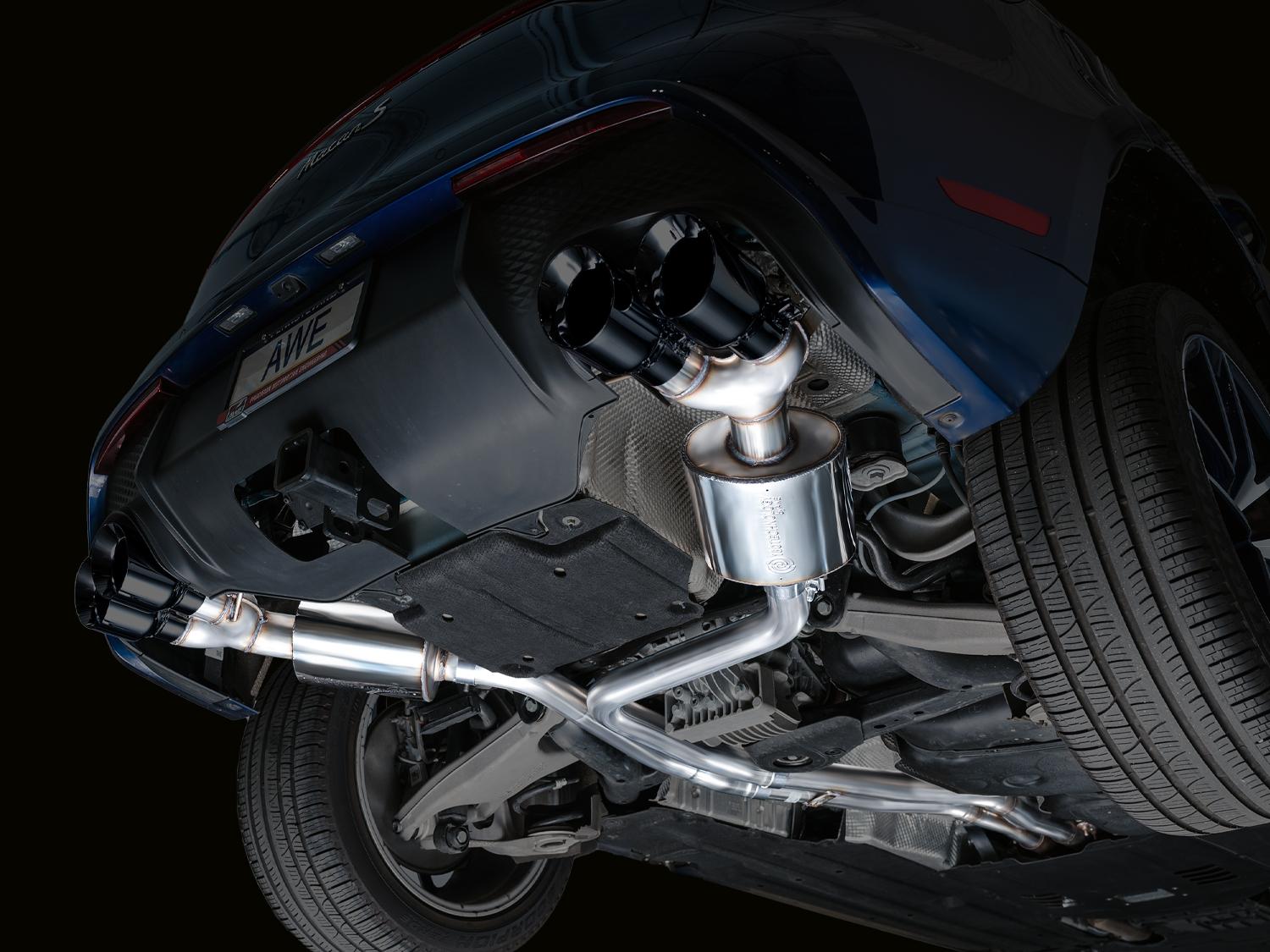 AWE Touring Edition Exhaust for '22+ Porsche Macan 2.9TT - Diamond Black Tips - 3015-43952