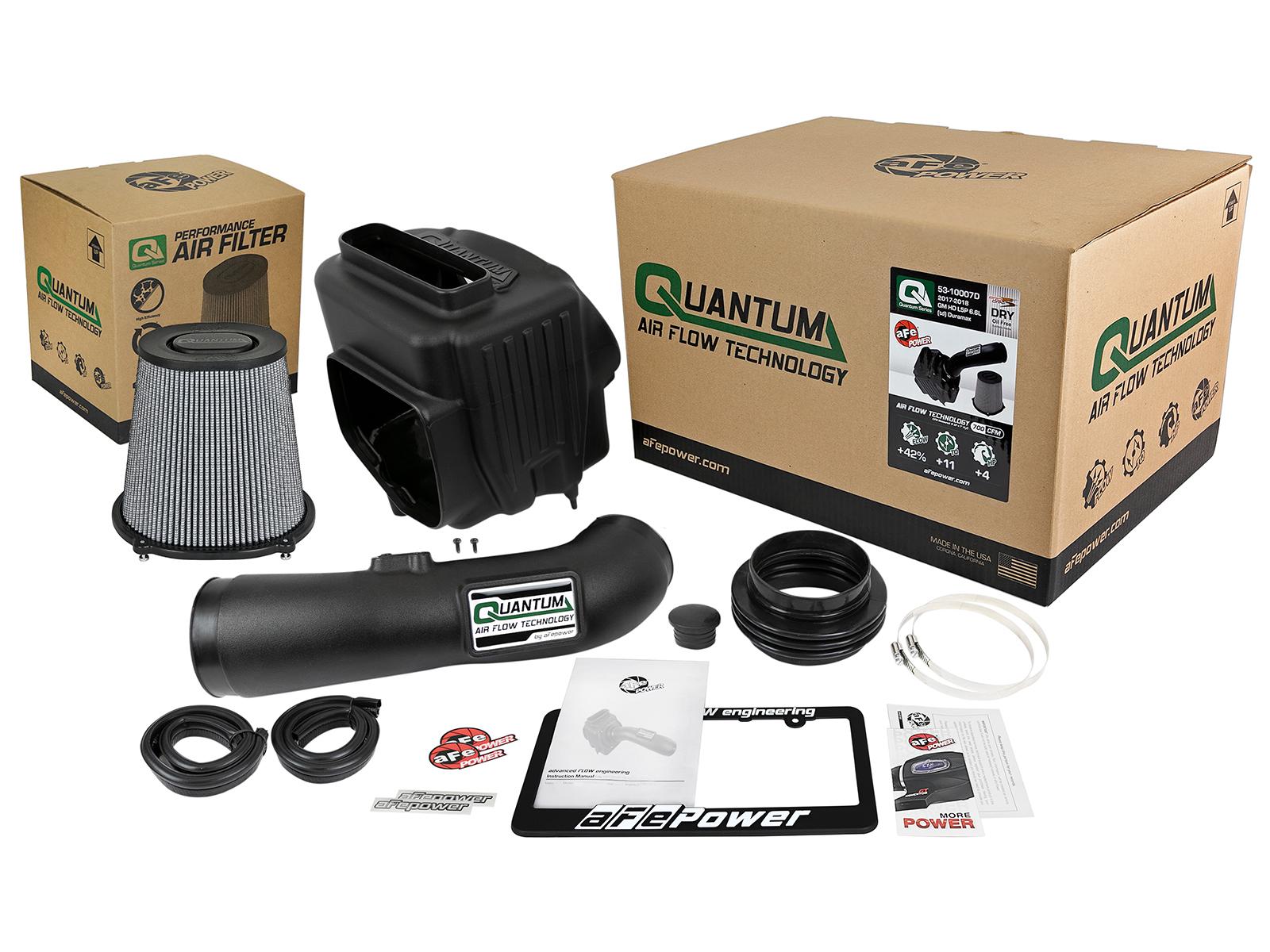 AFE QUANTUM Cold Air Intake System w/ Pro DRY S Media (2017-2019 Silverado 2500 HD, Silverado 3500 HD, Sierra 2500 HD, Sierra 3500 HD) - 53-10007D