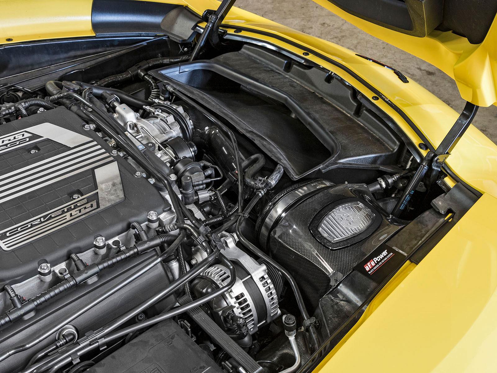AFE Black Series Carbon Fiber Cold Air Intake System w/ Pro 5R & Pro DRY S Filters (2015-2019 Corvette) - 52-74202-C