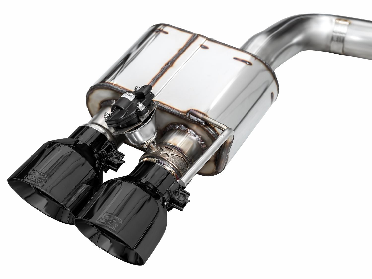 AWE SwitchPath Catback Exhaust - Quad Diamond Black Tips (2024-2026 Mustang GT) - 3025-43650