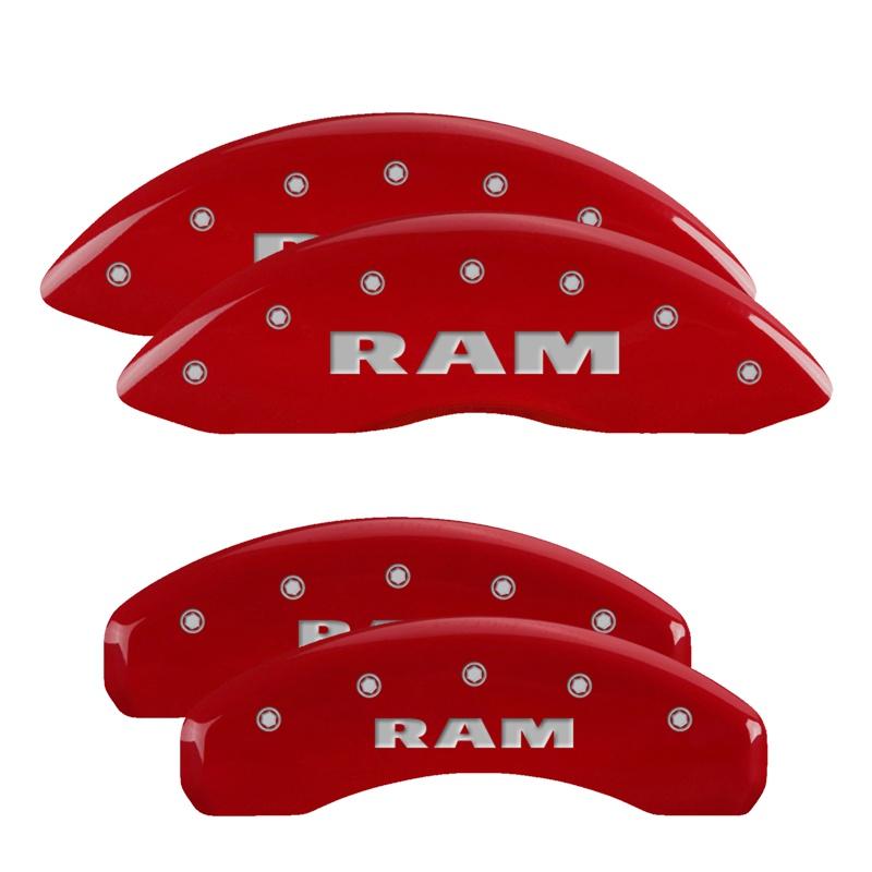 MGP Set Of 4: Red Finish, Silver Ram (2011-2023 Ram 1500, Ram 1500 Classic) - 55001SRAMRD
