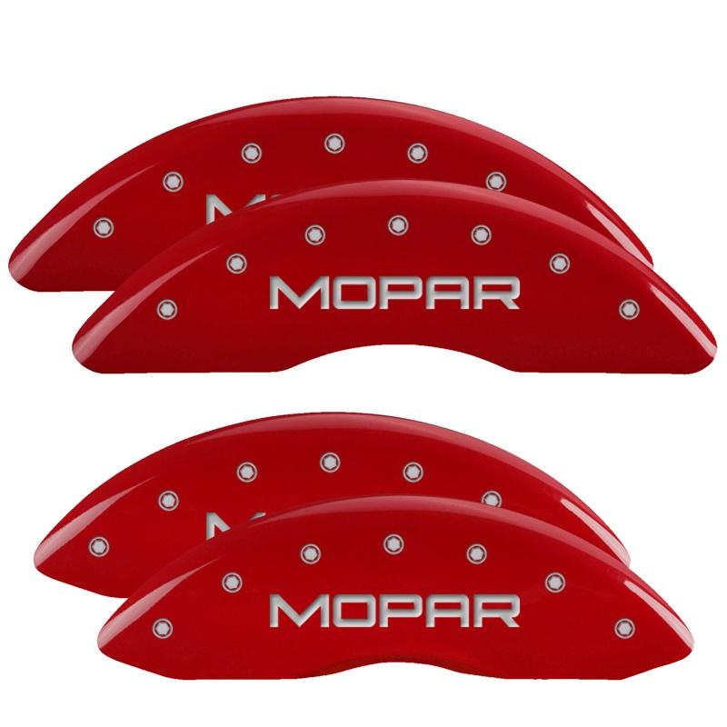 MGP Set Of 4: Red Finish, Silver Mopar (2011-2018 Ram 3500, Ram 2500) - 55002SMOPRD