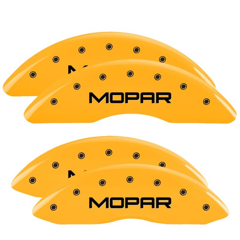 MGP Set Of 4: Yellow Finish, Black Mopar (2011-2018 Ram 3500, Ram 2500) - 55002SMOPYL