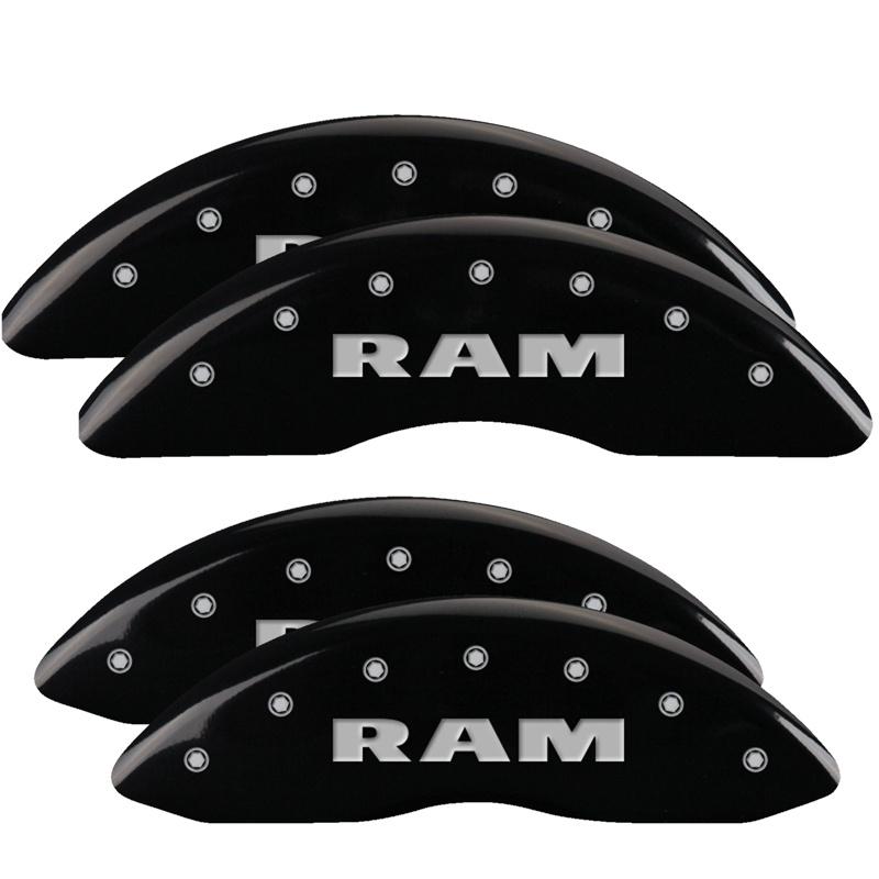 MGP Set Of 4: Black Finish, Silver Ram (2011-2018 Ram 3500, Ram 2500) - 55002SRAMBK