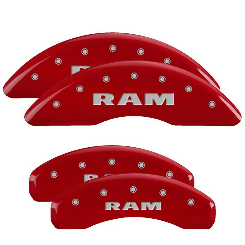 MGP Set Of 4: Red Finish, Silver Ram (2019-2023 Ram 1500) - 55006SRAMRD