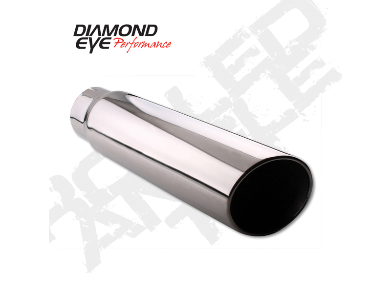 Diamond Eye Performance Exhaust Tail Pipe Tip Rolled Angle Cut 5 Inch ID X 5 Inch OD X 12 Inch Long 304 Stainless Diamond Eye - 5512RA