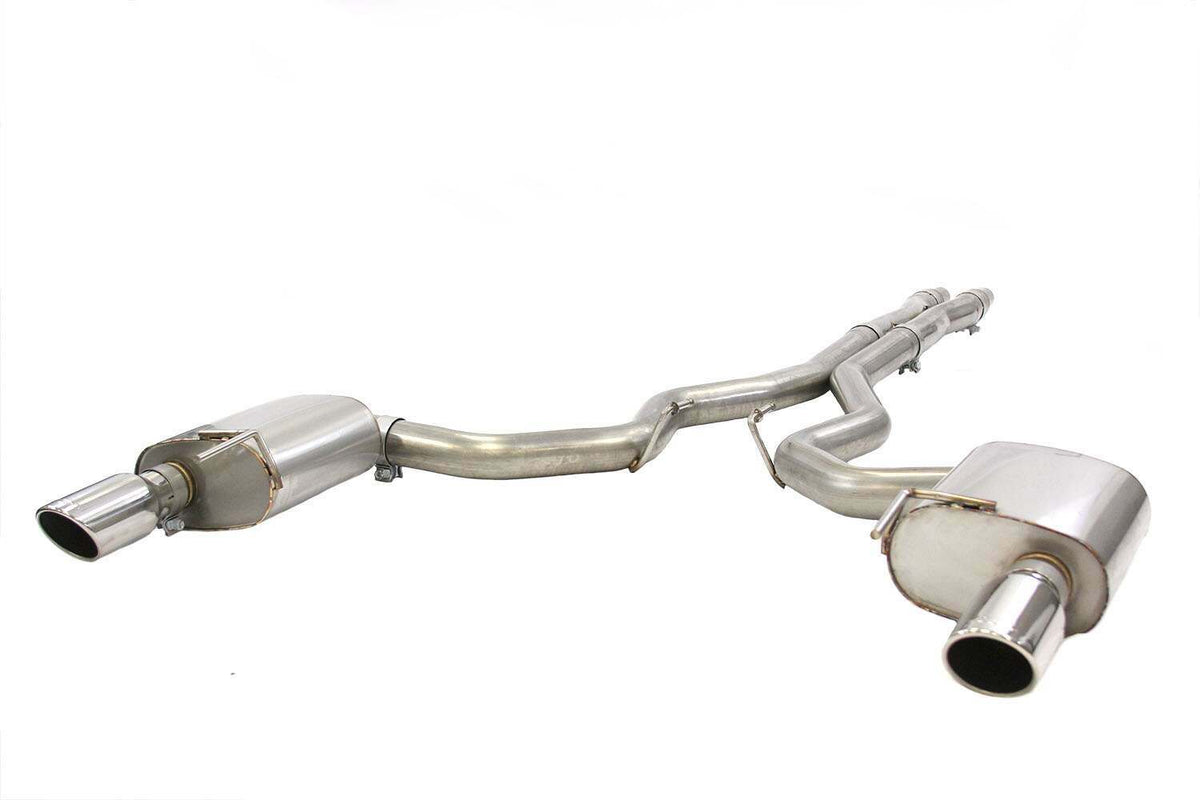 Steeda 304 Stainless 3" Cat-Back Exhaust System - Polished Tips (2015-2017 Mustang GT / 2024-2026 Mustang GT w/o Active Exhaust) - 555-3615-C