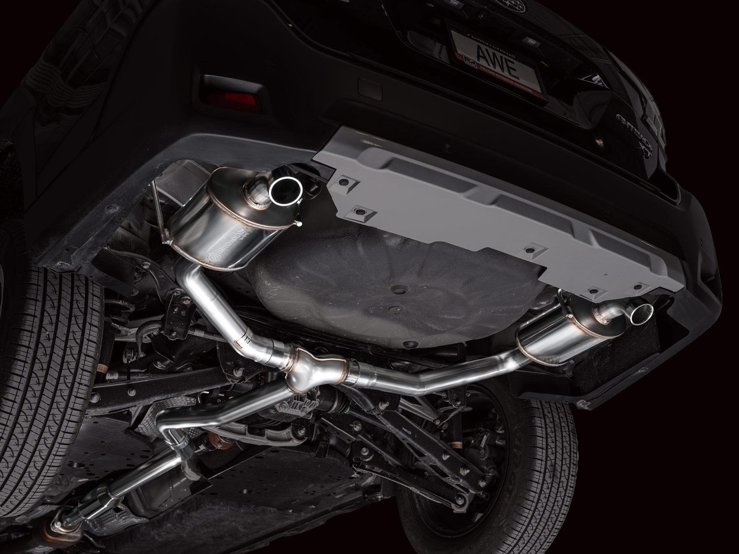 AWE 0FG Exhaust - Dual BashGuards (2020+ Subaru Outback 2.4T) - 3015-38246