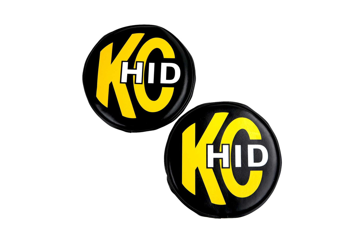 KC HiLites KC Hilites Light Cover: (5in / Soft / Black/White KC Logo / Pair) - KC5400