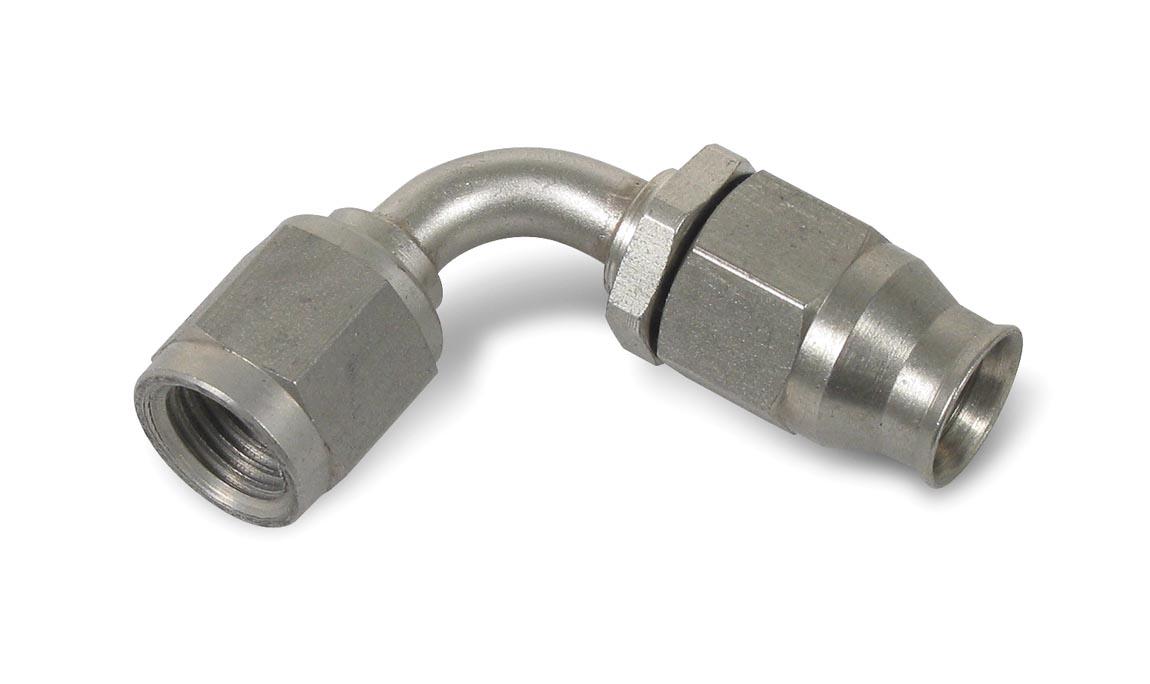Earls Speed-Seal™ 90 Deg. An Hose End - Fitting Size: -3An Female - Hose End Size: -3An - Non-Adjustable - Stainless Steel - Bagged Packaging - - 609193ERL