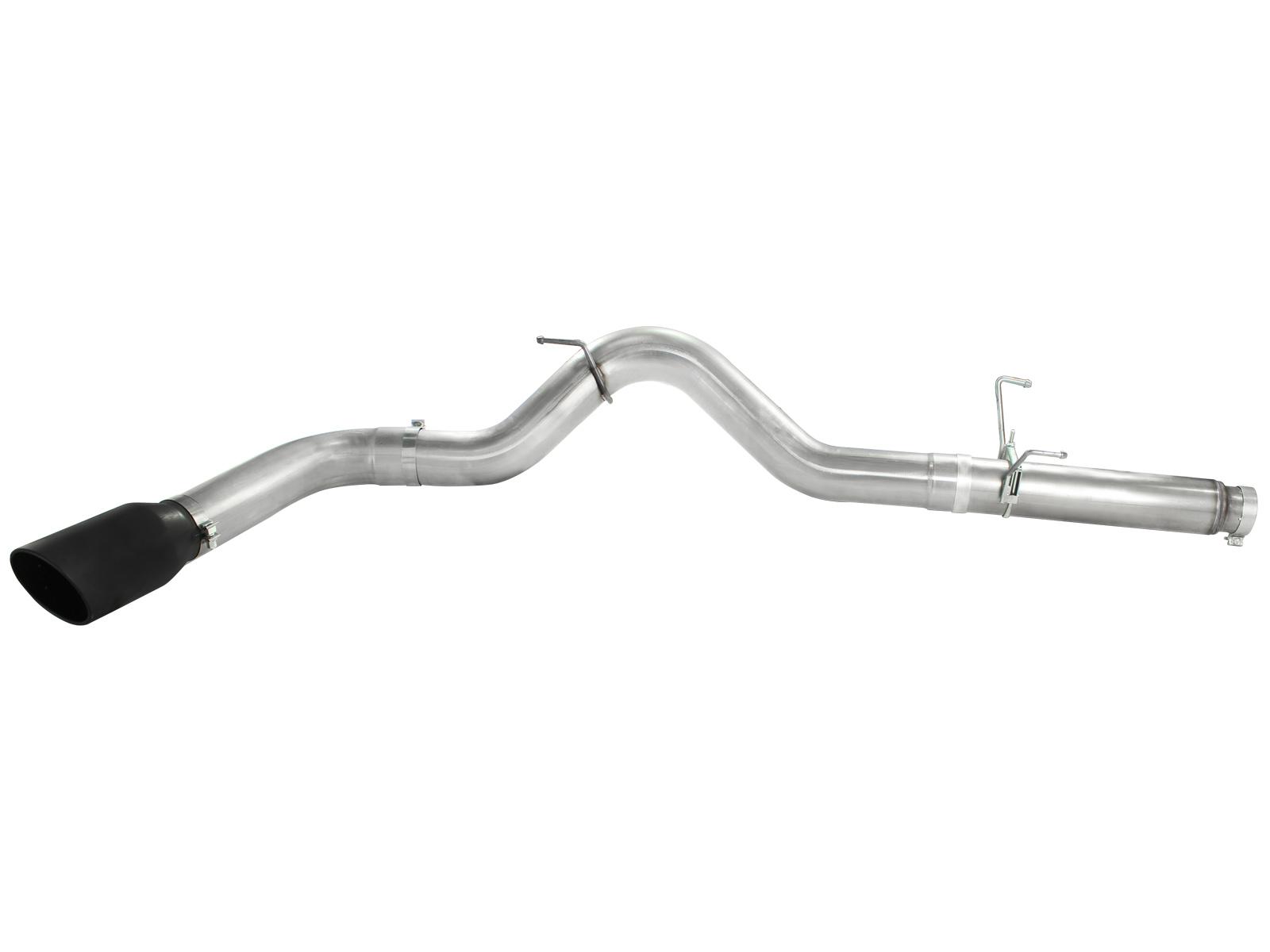 AFE ATLAS 5 IN Aluminized Steel DPF-Back Exhaust System w/Black Tip (2007-2012 2500, 3500, Ram 2500, Ram 3500) - 49-02016-B