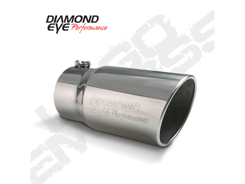 Diamond Eye Performance Exhaust Pipe Tip 5 Inch Inlet X 6 Inch Outlet X 12 Inch Bolt On Rolled Angle Stainless Exhaust Tip Diamond Eye - 5612BRA-DE