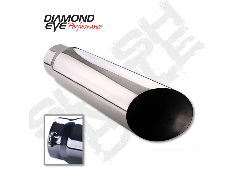 Diamond Eye Performance Exhaust Tail Pipe Tip Bolt-On Rolled Angle Cut 5 inch ID X 6 Inch OD X 18 Inch Long 304 Stainless Diamond Eye - 5618BAC