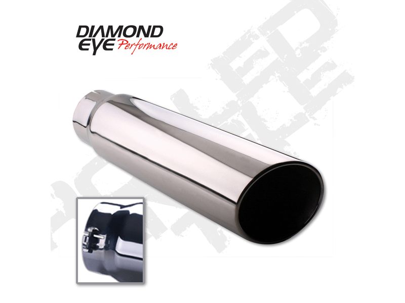 Diamond Eye Performance Exhaust Tail Pipe Tip Bolt-On Turn Down 5 inch ID X 6 Inch OD X 18 Inch Long Diamond Eye - 5618BRA