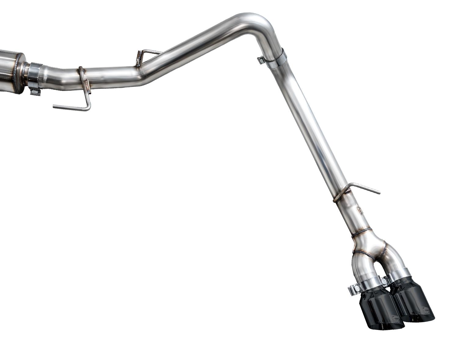 AWE 0FG Exhaust for 3rd Gen Toyota Tundra - Dual Diamond Black Tips - 3015-33063