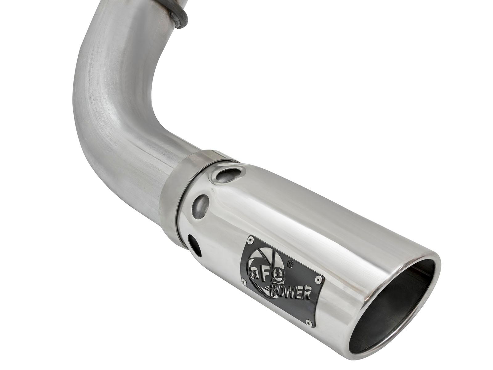 AFE Large Bore-HD 4 IN DPF-Back Stainless Steel Exhaust System w/Polished Tip (2016-2019 Titan XD) - 49-46113-P