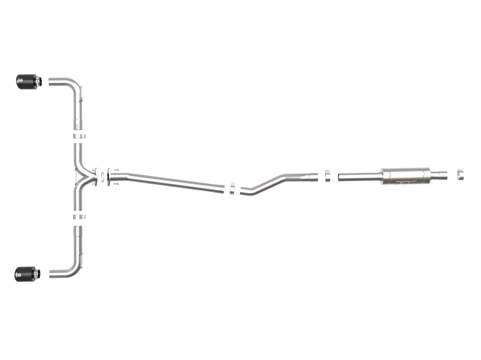 AFE Takeda 2-1/2 IN 304 Stainless Steel Cat-Back Exhaust System w/ Black Tips (Mazda 3 14-18 L4-2.0/2.5L) - 49-37015-B
