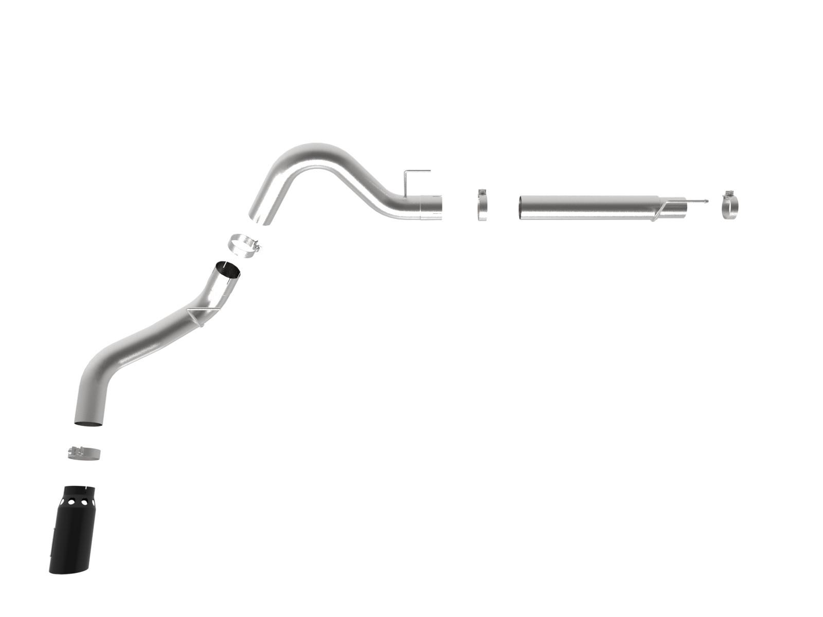 AFE Large Bore-HD 4 IN 409 Stainless Steel DPF-Back Exhaust System w/ Black Tip Ford F-150 2021 V6-3.0L (td) - 49-43143-B
