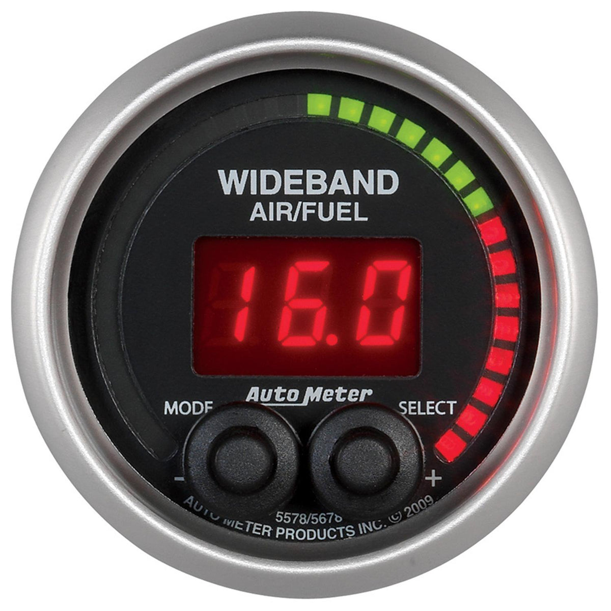 Auto Meter 2-1/16" WIDEBAND PRO AIR/FUEL RATIO, 6:1-20:1 AFR, ELITE - 5678
