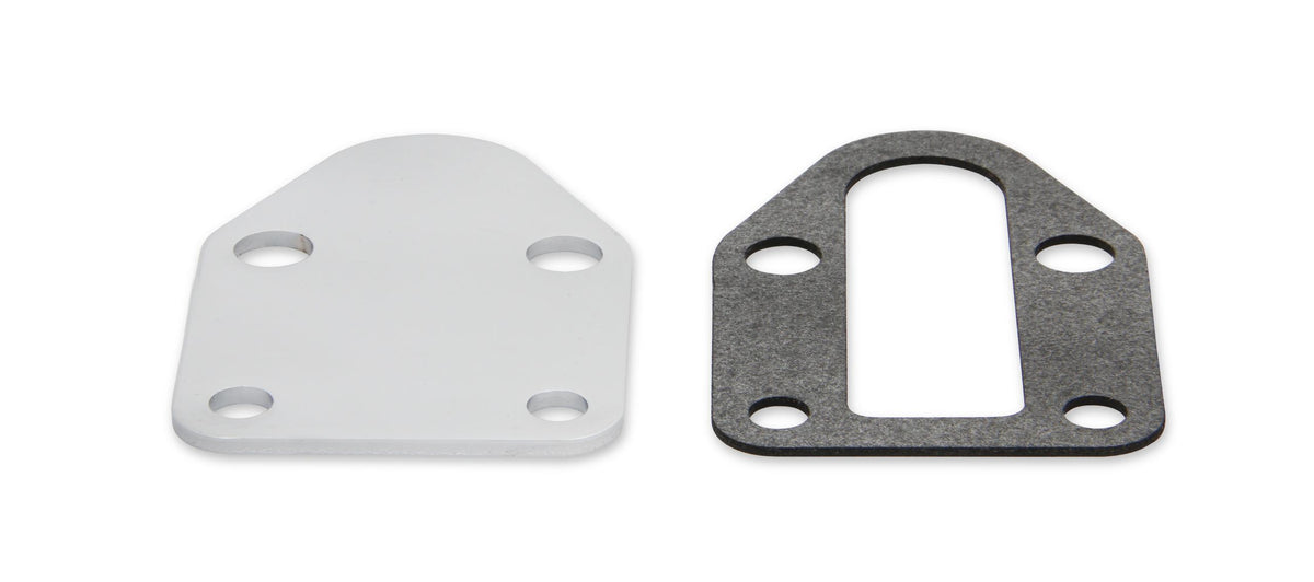 Mr. Gasket Fuel Pump Block Off Plate -Chrome.  - 1515