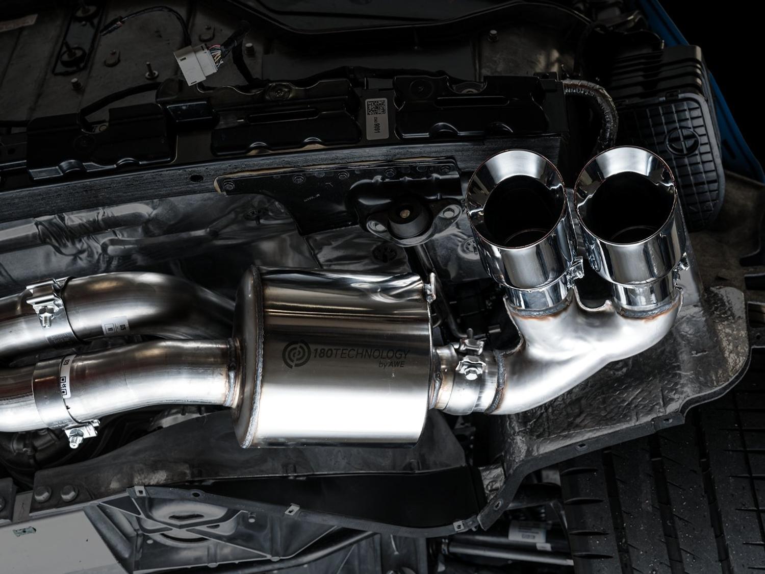 AWE Touring Edition Exhaust - Quad Chrome Silver Tips (2020-2024 Corvette C8) - 3015-42151