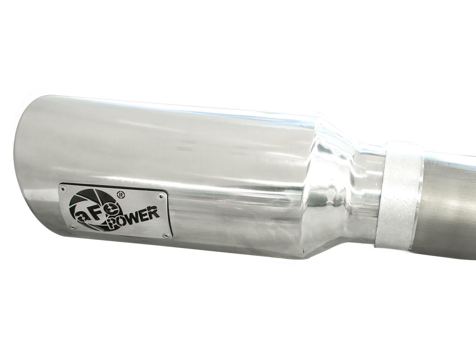 AFE Large Bore-HD 3 IN 409 Stainless Steel DPF-Back Exhaust System w/Polished Tip (2014-2019 1500, 1500 Classic) - 49-42045-P