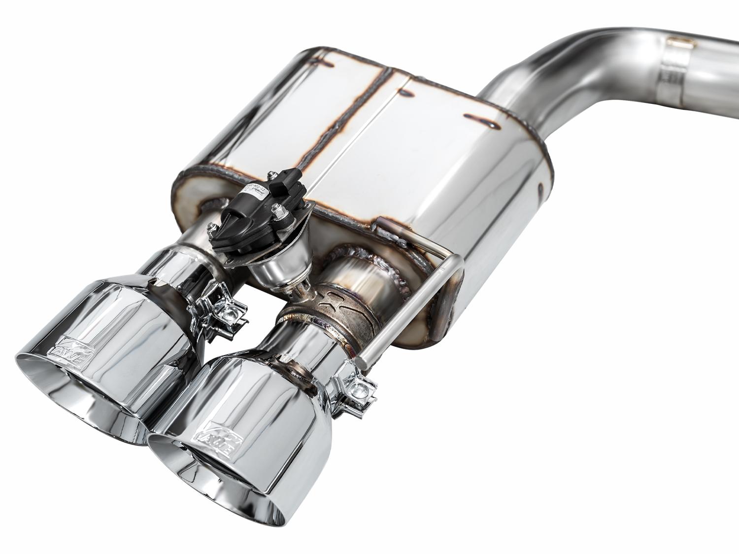 AWE SwitchPath Catback Exhaust - Quad Chrome Silver Tips (2024-2026 Mustang GT) - 3025-42650