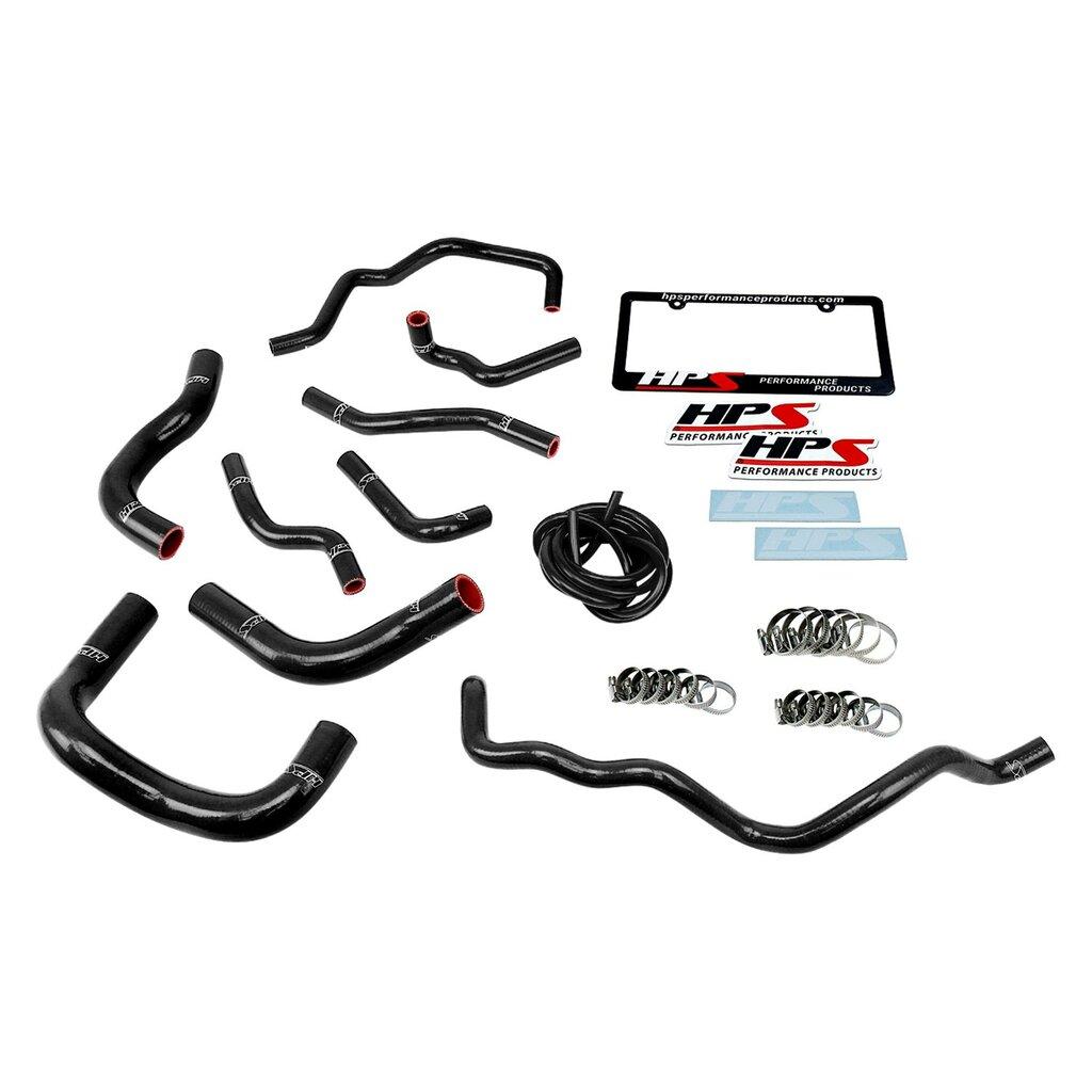 HPS Performance HPS Black Silicone Radiator + Heater Hose Kit Coolant OEM Replacement 57-1341-BLK (Scion 08-14 iQ 1.3L 4cyl) - 57-1341-BLK