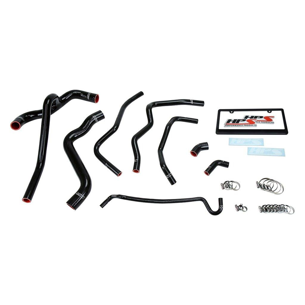 HPS Performance HPS Black Silicone Radiator + Heater Hose Kit Coolant OEM Replacement 57-1400-BLK (Ford 05-10 Mustang 4.0L V6) - 57-1400-BLK