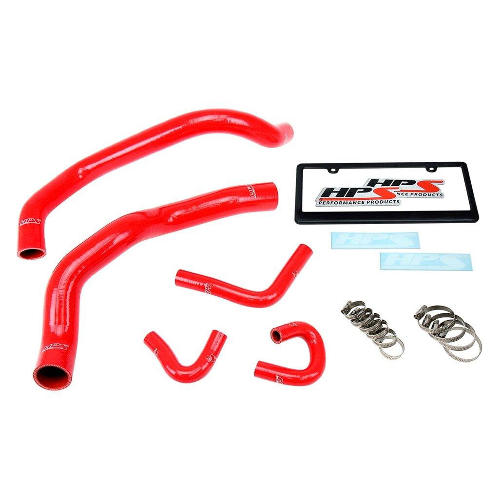 HPS Performance HPS Red Silicone Radiator + Heater Hose Kit Coolant OEM Replacement 57-1401-RED (Ford 01-04 Mustang 3.8L 3.9L V6) - 57-1401-RED
