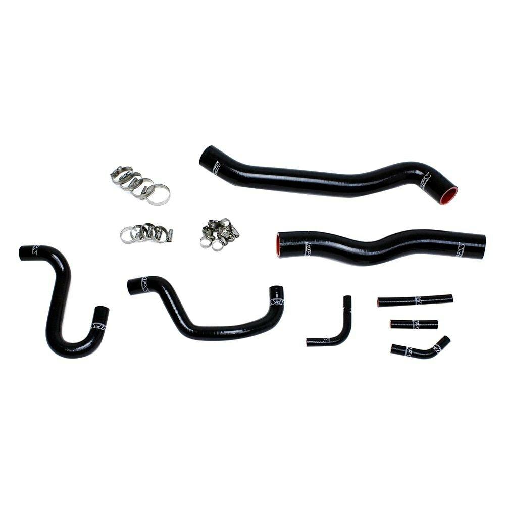 HPS Performance HPS Black Silicone Radiator + Heater Hose Kit Coolant OEM Replacement 57-1518-BLK (Hyundai 12-16 Genesis Coupe 3.8L V6 Left Hand Drive) - 57-1518-BLK