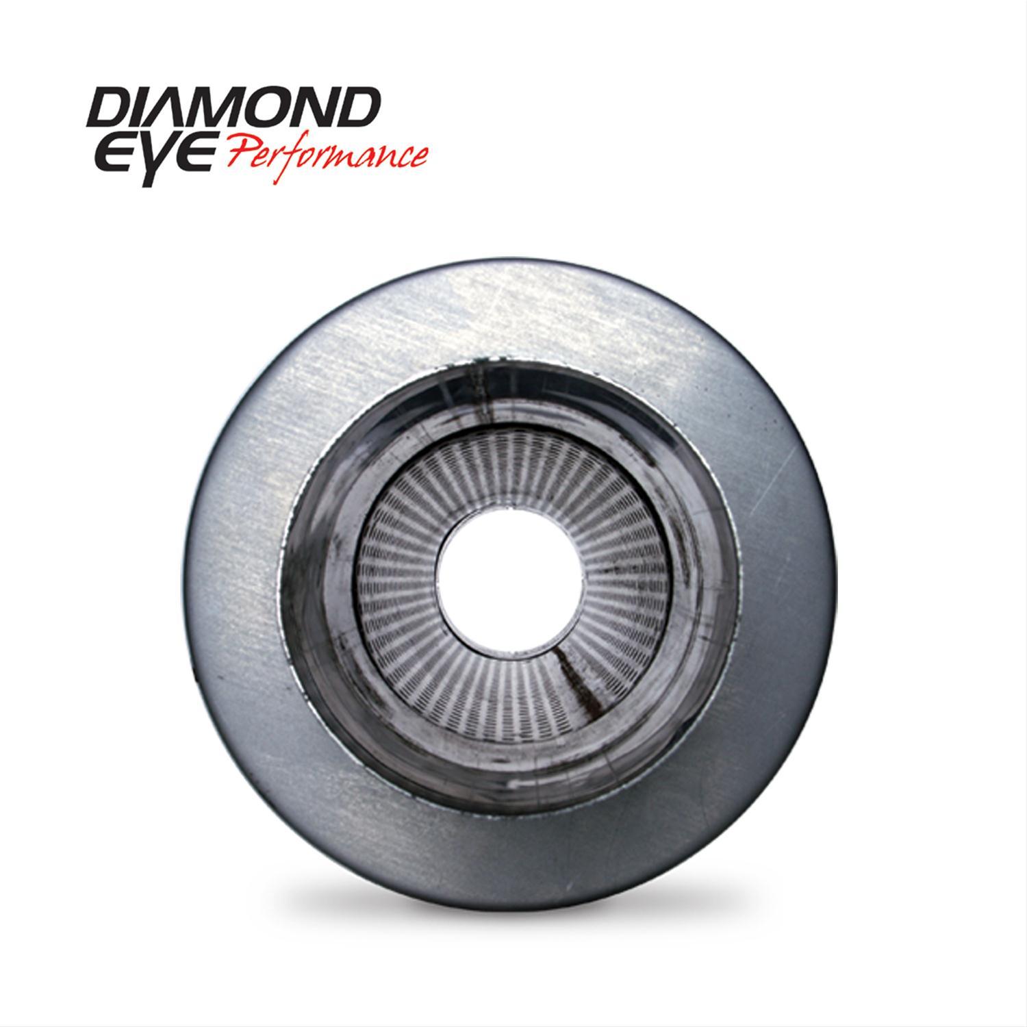 Diamond Eye Performance Diesel Muffler 27 Inch Round 5 Inch Center Inlet/Outlet Stainless Performance Perforated Diamond Eye - 570050