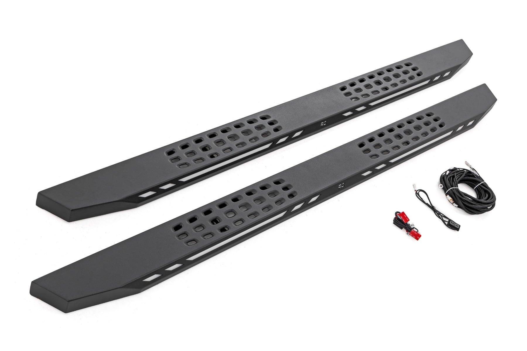 Rough Country AC2 Running Boards Amber/White Crew Cab Ram 1500/2500/3500 2WD/4WD (2010-2025 & Classic) (2009-2013 Ram 1500, 3500, 1500, 2500) - 57009