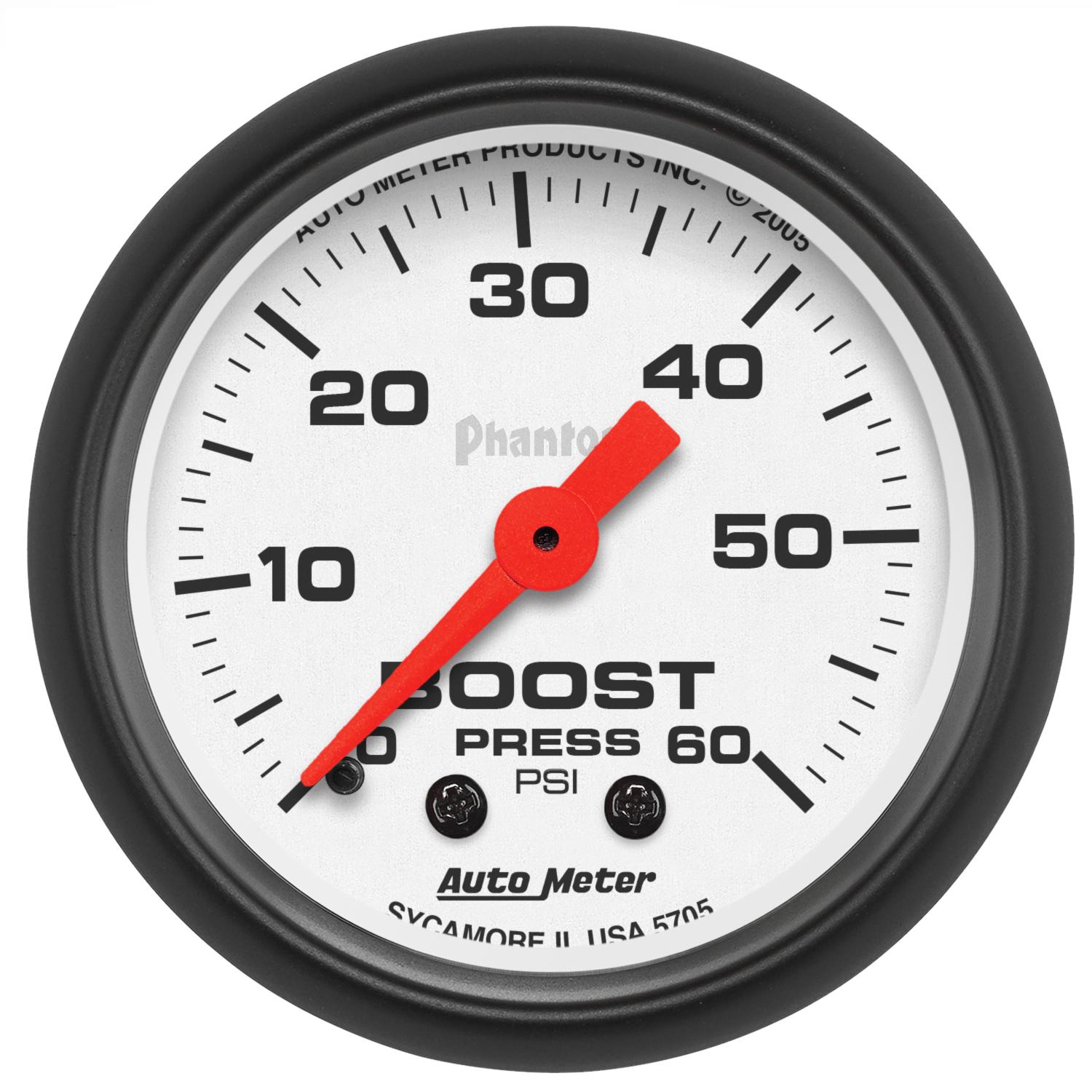 Autometer Phantom Series 2 1/16" 0-60 PSI Boost Gauge
