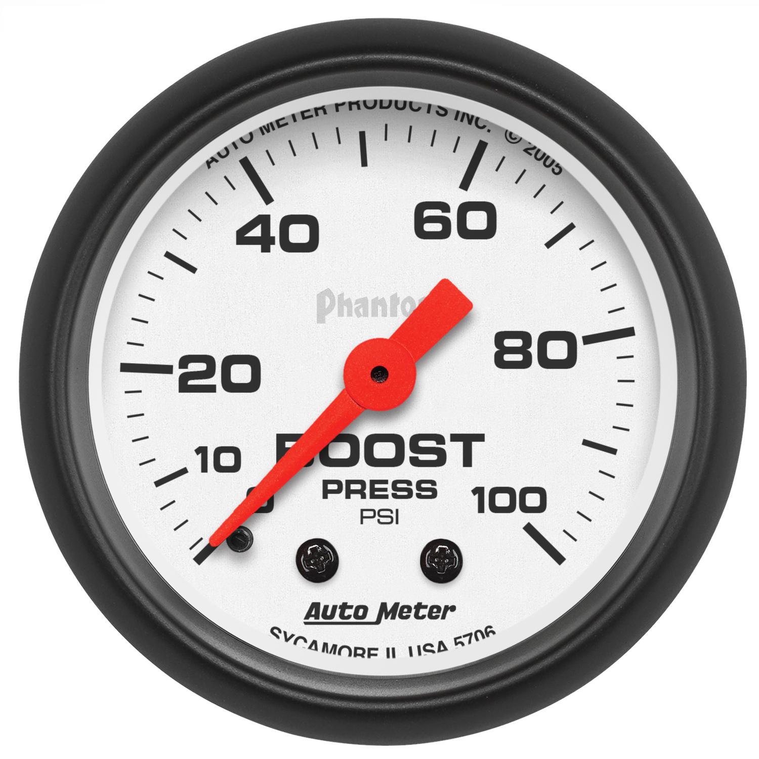 Auto Meter 2-1/16" BOOST, 0-100 PSI, PHANTOM - 5706