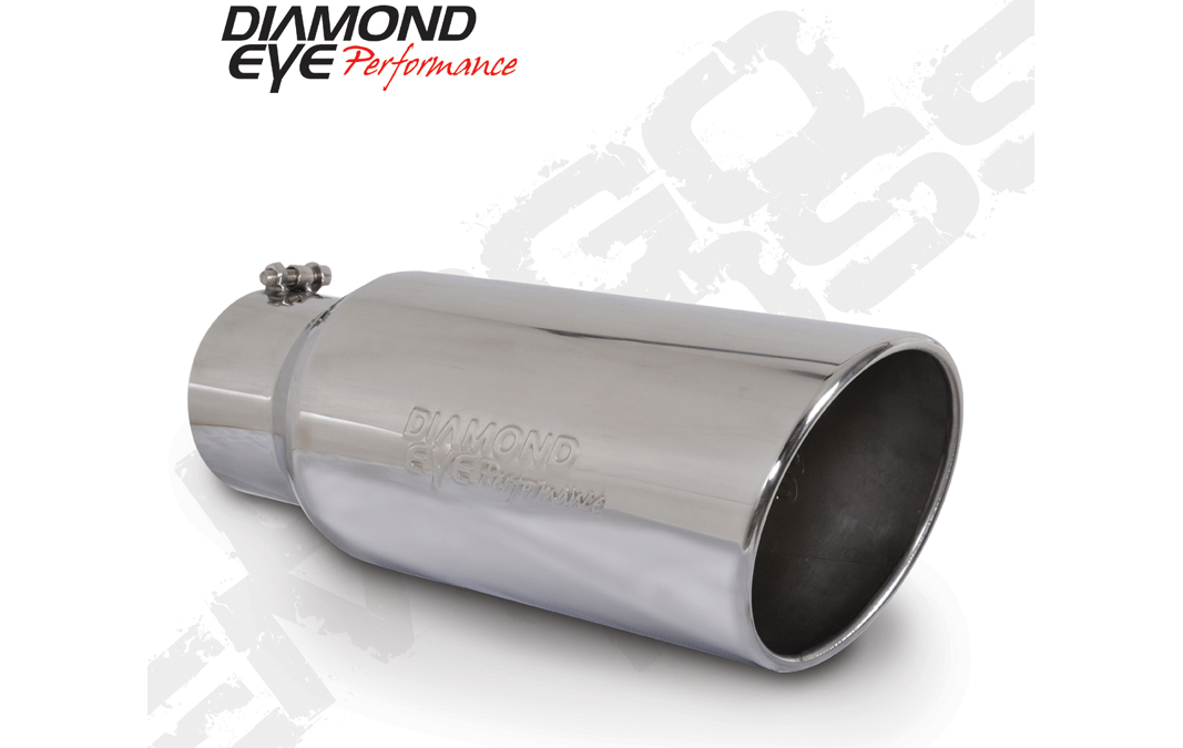 Diamond Eye Performance Exhaust Pipe Tip 5 Inch Inlet X 7 Inch Outlet X 18 Inch Bolt On Rolled Angle Stainless Exhaust Tip Diamond Eye - 5718BRA