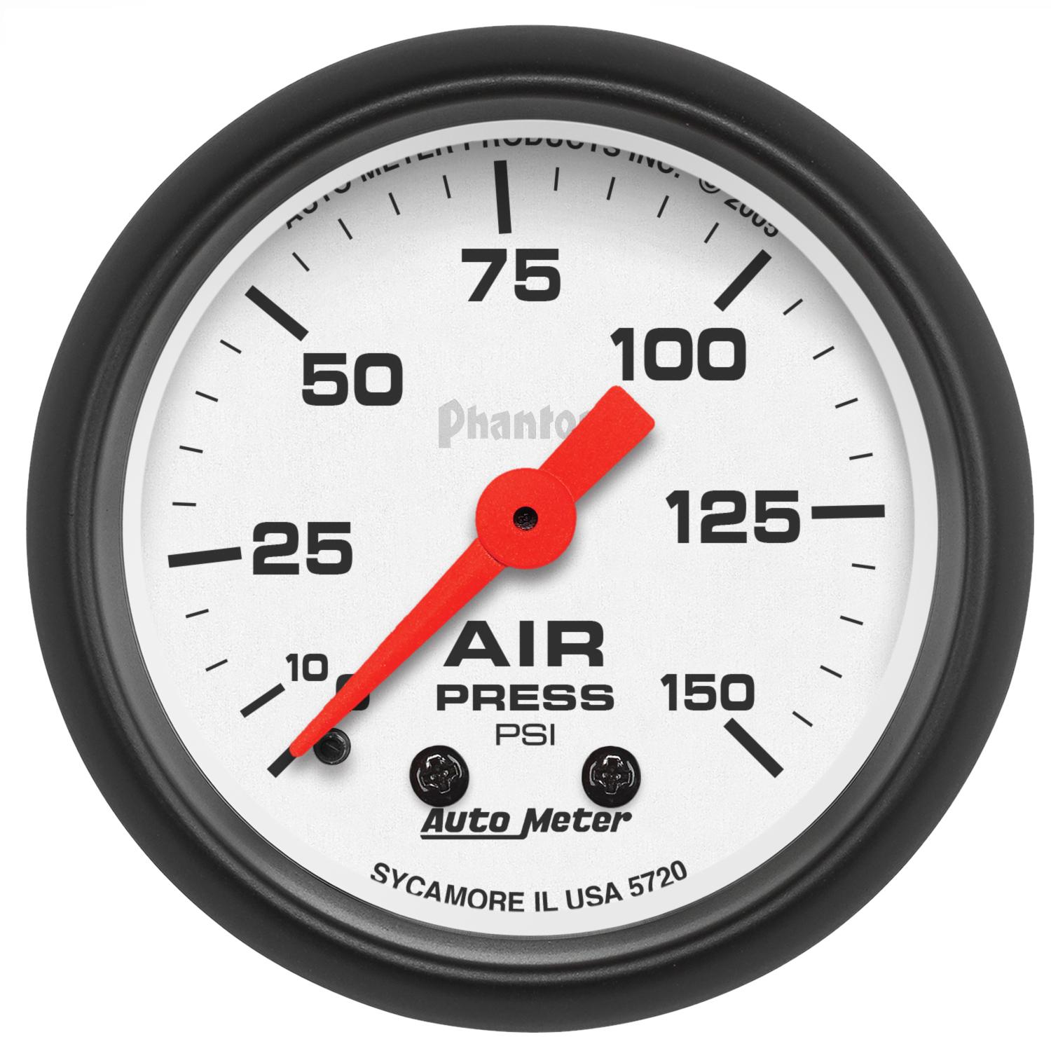 Autometer Phantom Series 2 1/16" 0-150 PSI Air Pressure Gauge