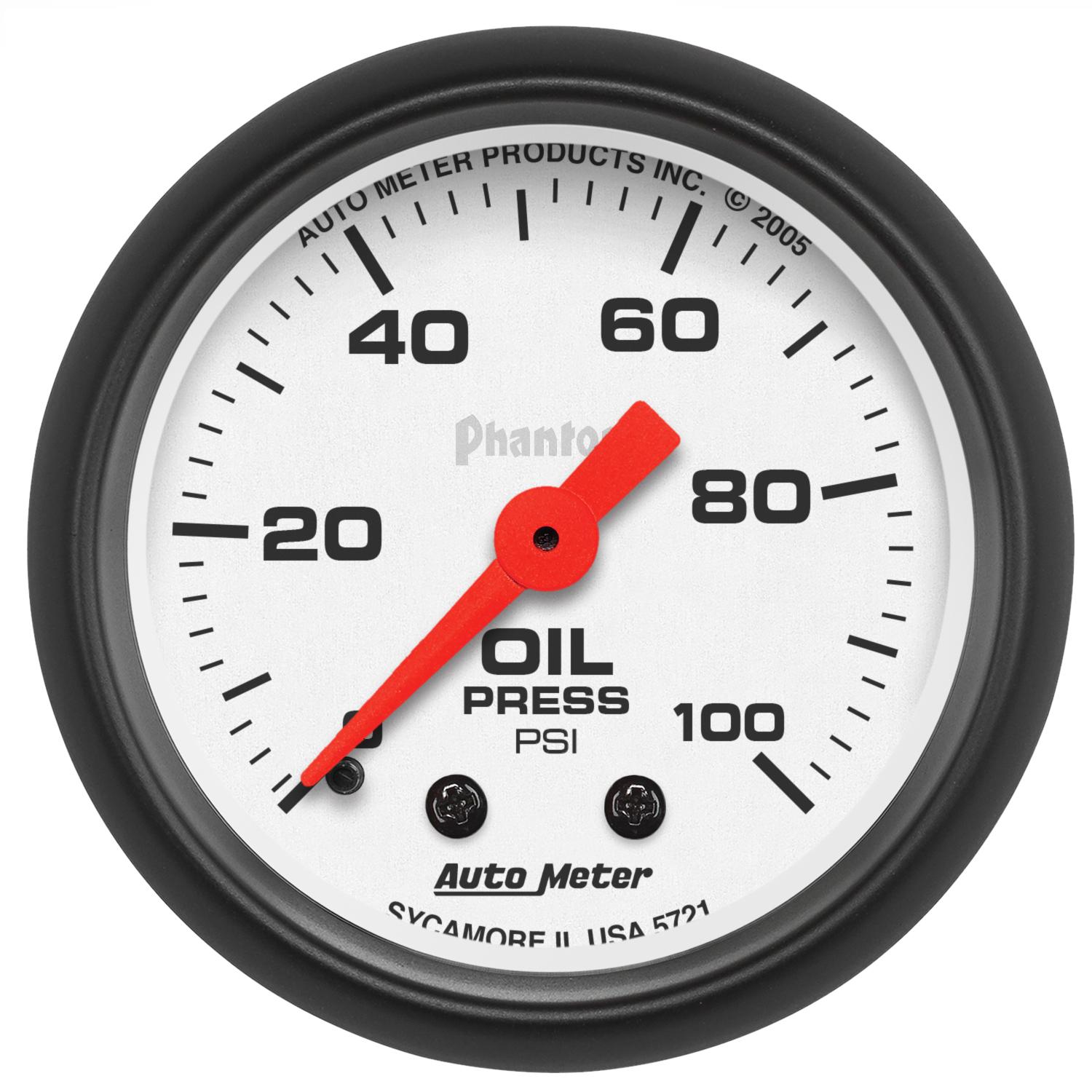 Autometer Phantom Series 2 1/16" 0-100 PSI Oil Pressure Gauge